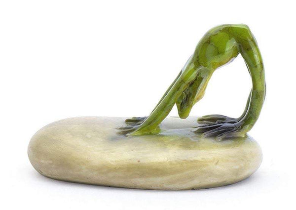 Choice of Yoga Frog, Zen Garden Frog on Stone Base, Terrarium Frog