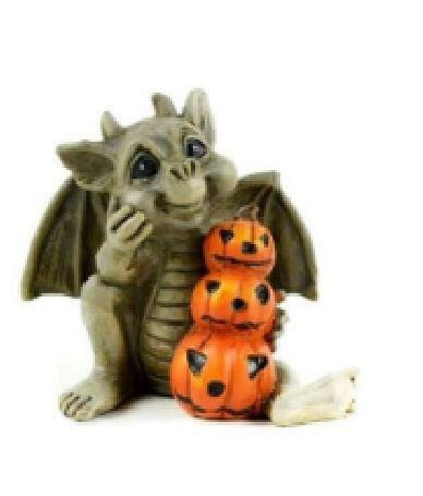 Halloween Gargoyle Assortment, Haunted Garden Figurine, Spooky Cake Topper,