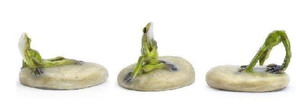 Choice of Yoga Frog, Zen Garden Frog on Stone Base, Terrarium Frog