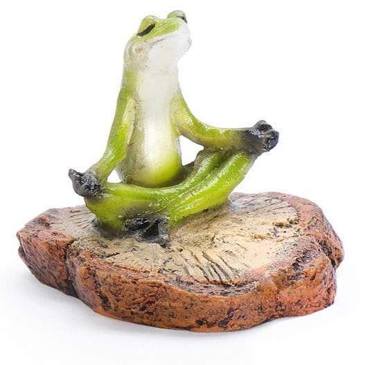 Meditating Yoga Frog, Green Frog, Zen Garden Frog, Yoga Gift