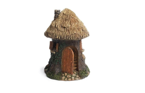 Fairy Garden Round House, Miniature House with Hinged Door and Stairway