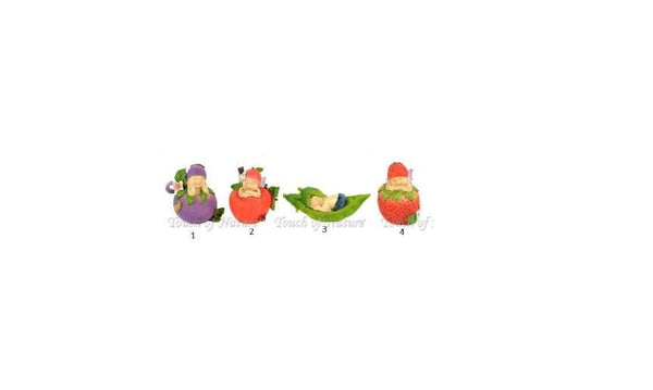 Choice of Miniature Babies Sleeping in Fruit, Spring Fairy Garden Babies, Baby Shower Cake Topper