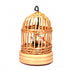 Miniature Bamboo Bird Cage with Bird, Dollhouse Birdcage, Fairy Garden Bird