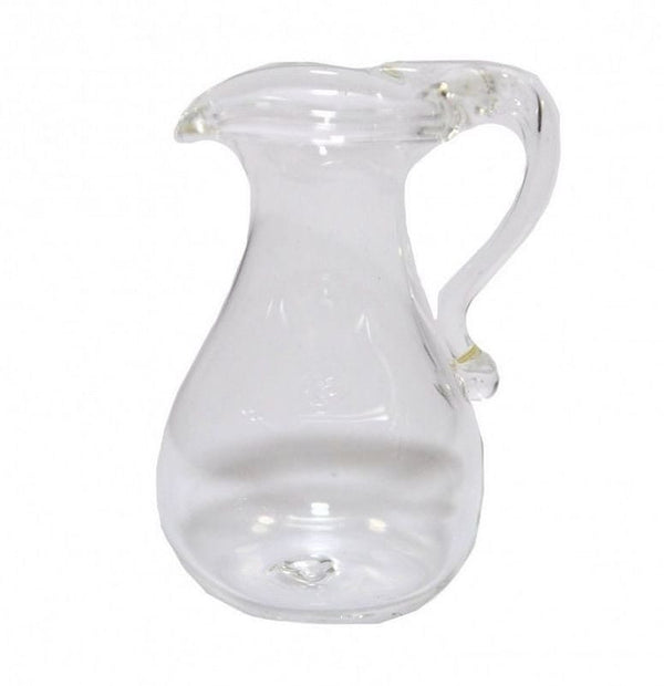 Dollhouse Glass Pitcher, Miniature Clear Pitcher, Dollhouse Kitchen Supply