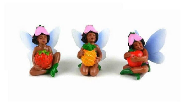 Fruit Fairy of Color, African American Baby Holding an Apple, Fairy Cake Topper