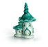 Miniature Teal Roof Fairy House, Double Roof Fairy Garden House, Cake Topper