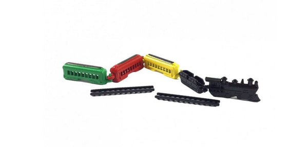 Miniature Painted Metal Train, Holiday Train Cars, Train Cake Topper