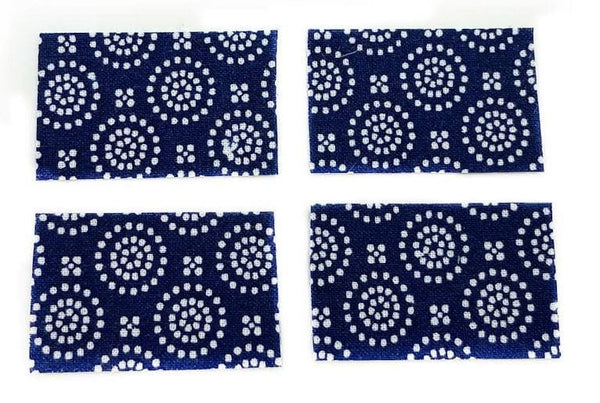 Set of 4 Dollhouse Navy Blue Placemats and Napkins, Miniature Dark Blue Kitchen Table Mats and Napkins