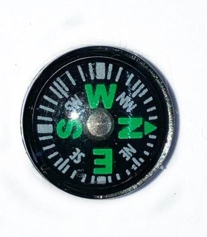 Miniature Black and Green Compass, Dollhouse Compass, Survival Gear