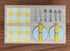 2 Dollhouse Kitchen Table Settings, Yellow Placemats and Napkins with Plates and Cutlery, Miniature Kitchen Table Setting