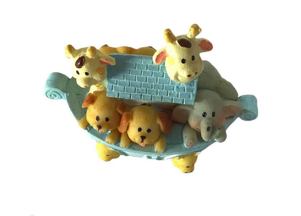 Miniature Noah's Ark, Dollhouse Nursery Noah's Ark Figurine, Baby Shower Cake Topper